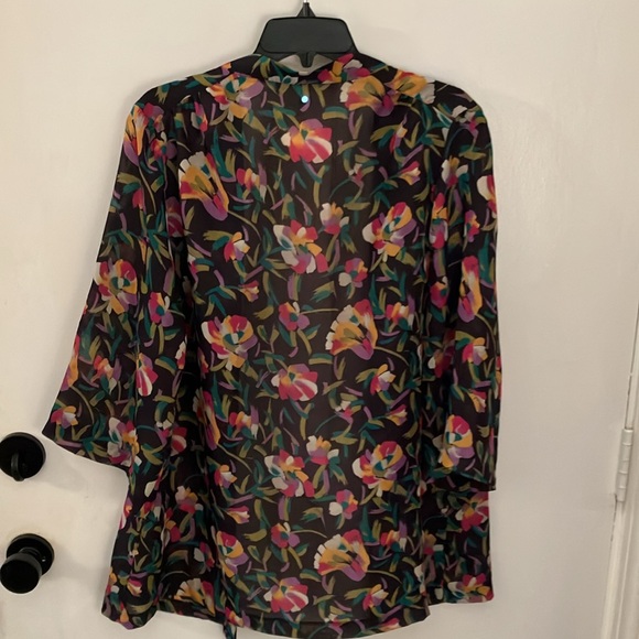 Vintage Edith Martin California Paintbrush Flower Sheer Top - Picture 4 of 7